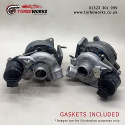 Range Rover TDV8 Turbo Set 54399700111 + 54399700061
Complete left and right turbocharger assembly for 3.6 TDV8 272HP.