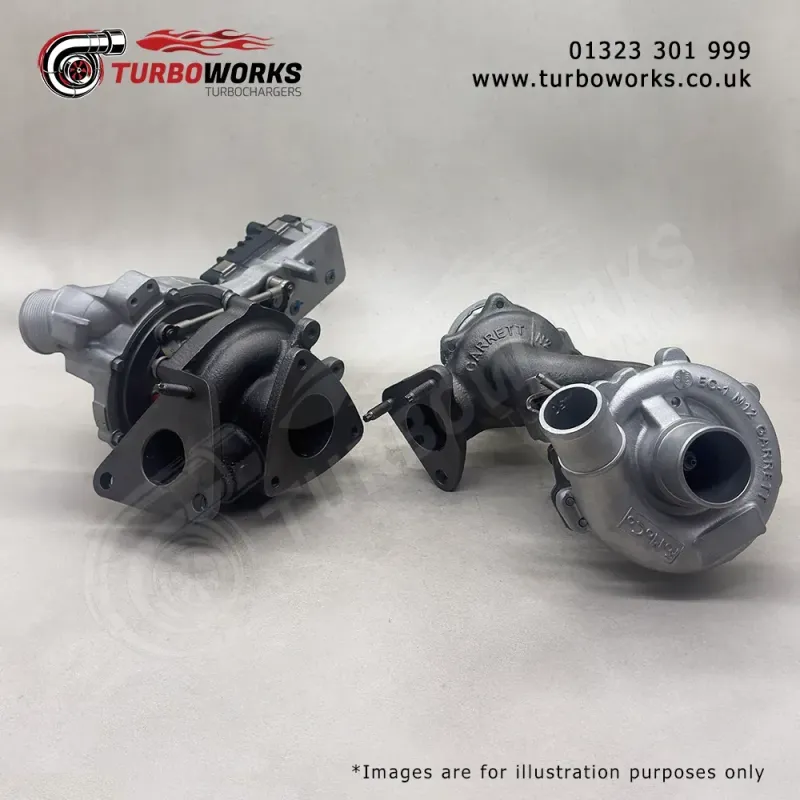 Garrett Turbo Set 793829-5001S 802733-5004S
Replacement bi-turbo assembly covering HP 793829 and LP 802733 turbochargers.