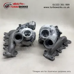 Porsche Macan Twin Turbo 53039700436 + 53039700437
Complete left and right turbocharger set for 3.0 S and GTS 340HP to 360HP.