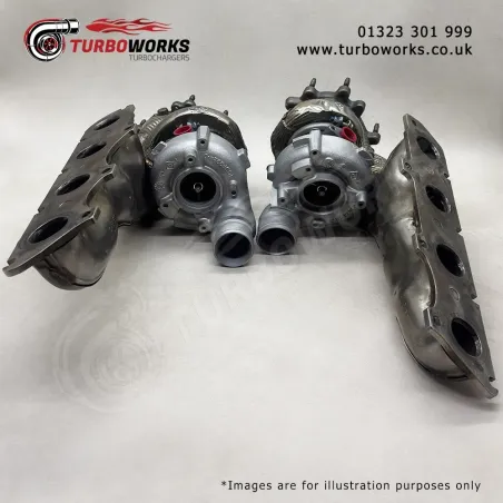 Audi S8 Bentley Continental GT Turbo Set
Replacement twin-turbo pair for CGTA, CTFA, CMMC, CYCB, CMMD, CYCA and DDTA engines.