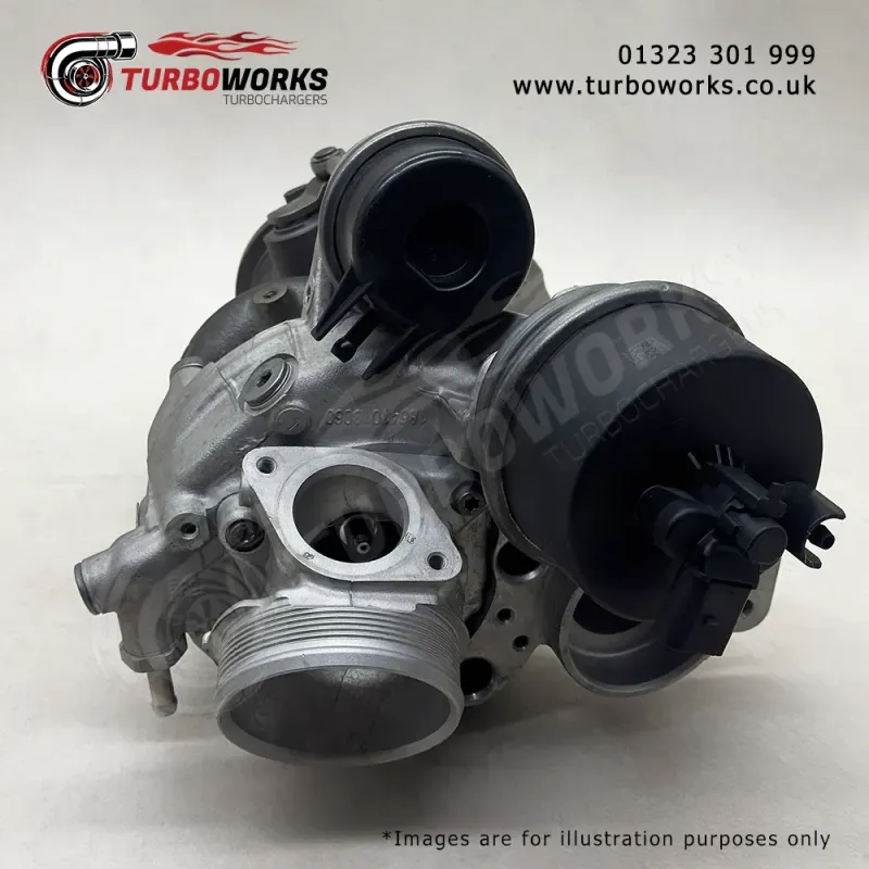 VW 2.0 BiTDI LP Turbo 18539700054
Remanufactured large low-pressure turbocharger for CUAA 239HP to 240HP diesel applications.