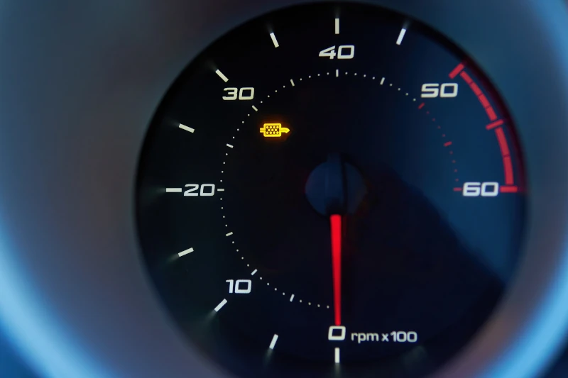 Blocked DPF warning light showing diesel particulate filter restriction
